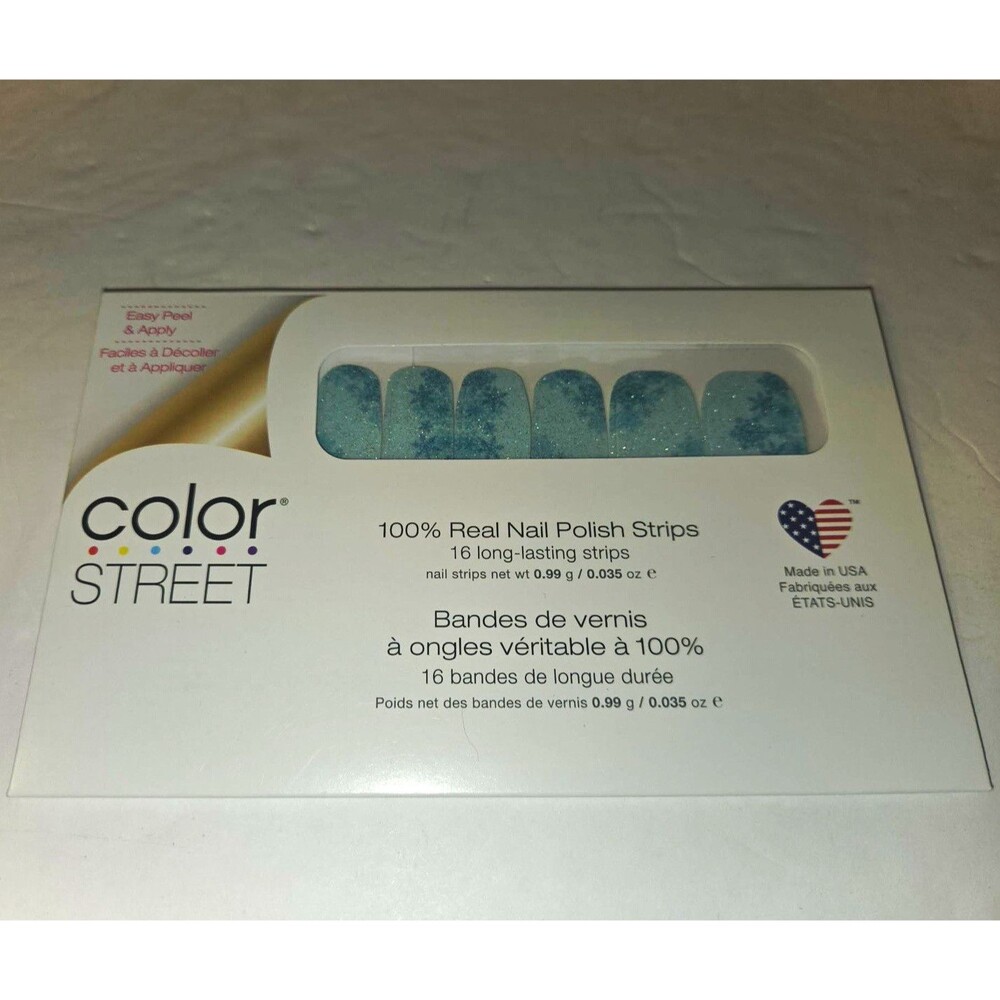 Color Street Glitter Nail Strips Snow Wonder Snowflakes Self-Adhesive FC059
